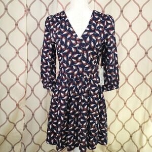 Willow & Clay Black Feather Print A-line Dress - Women's Size Small